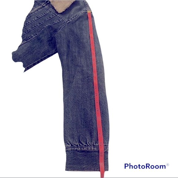 Mavi Jean Jacket, vintage Cassidy lined w/ detachable sherpa collar, L - Picture 13 of 14